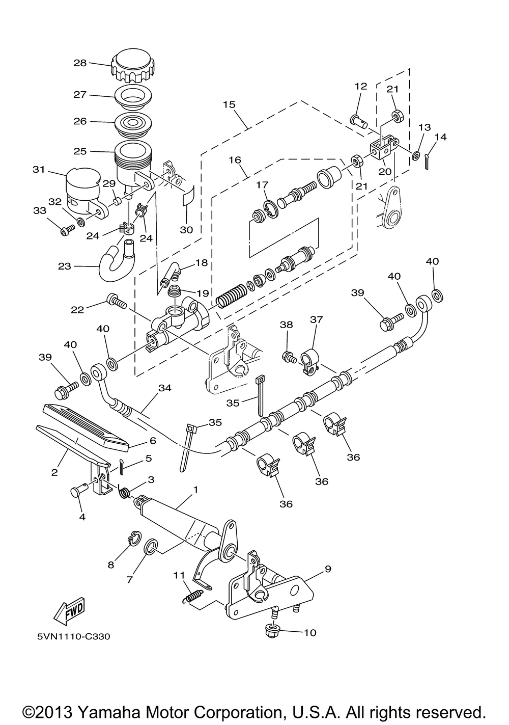 Rear master cylinder