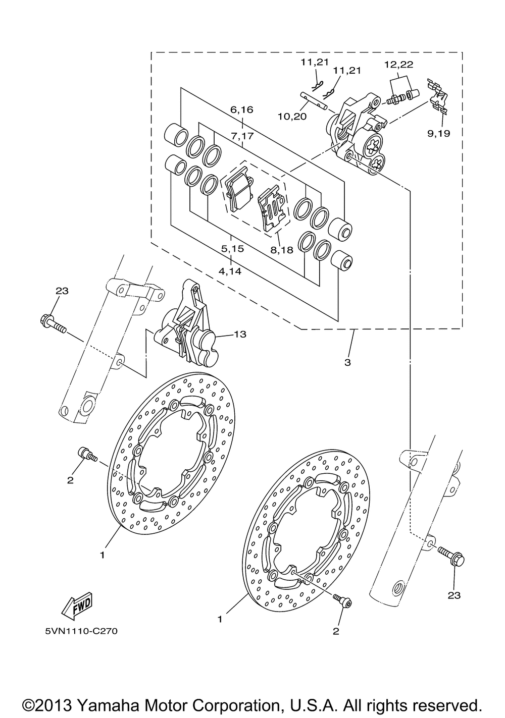 Front brake caliper