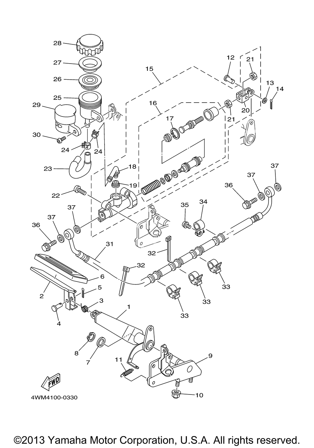 Rear master cylinder