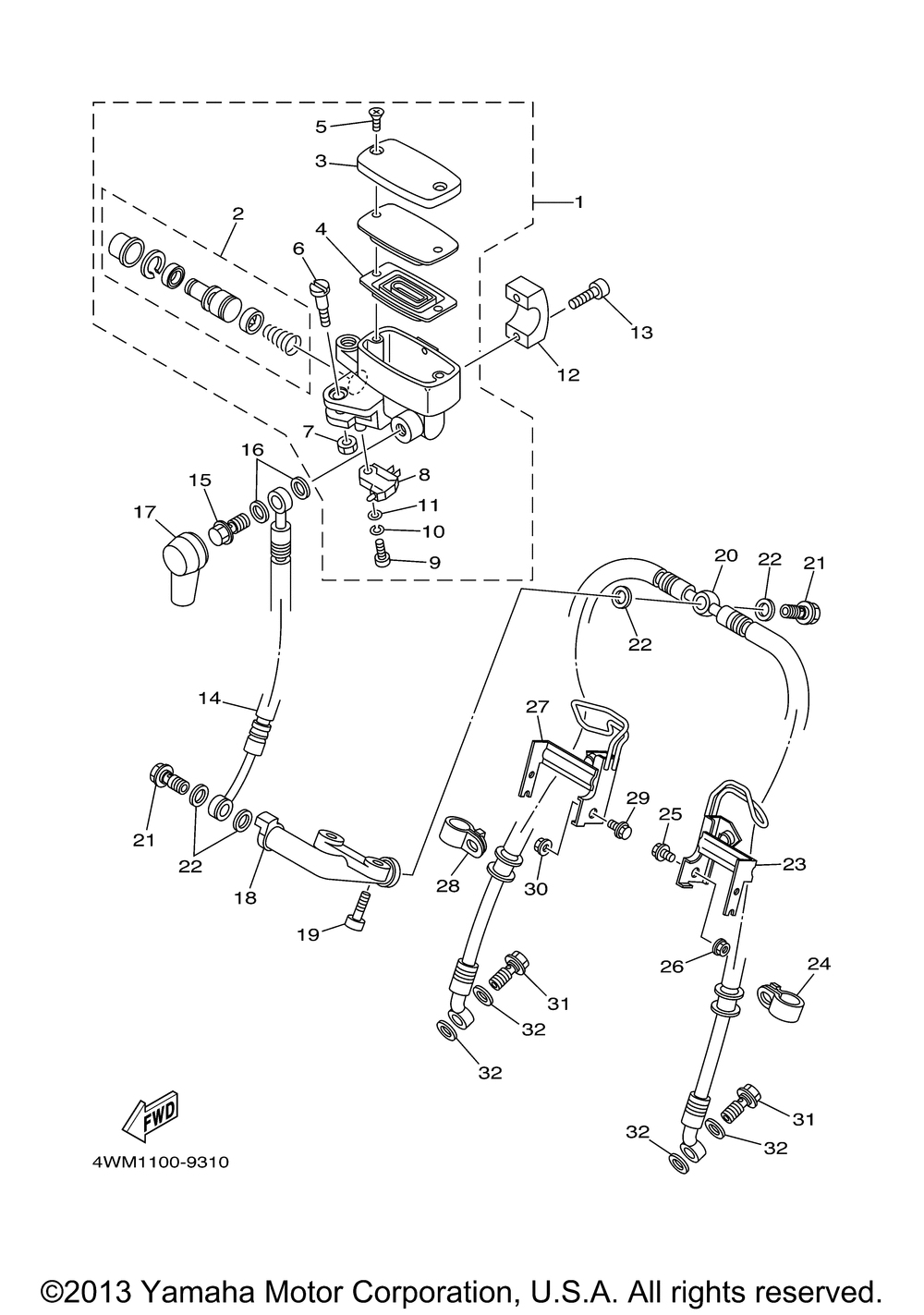 Front master cylinder