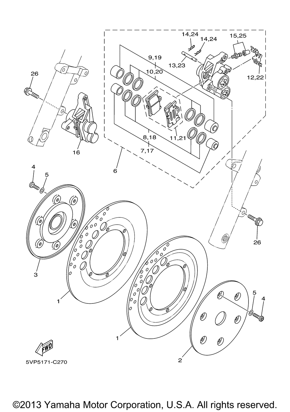 Front brake caliper