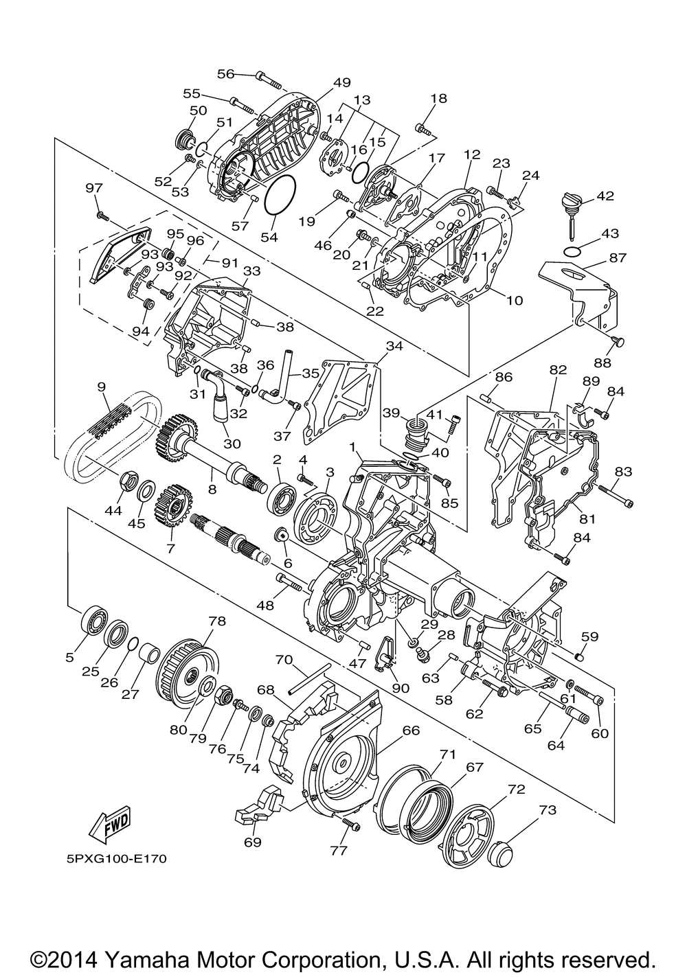 Middle drive gear