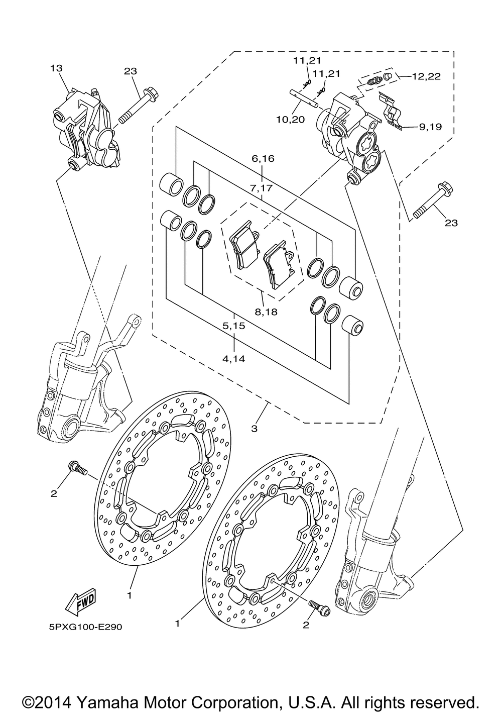 Front brake caliper