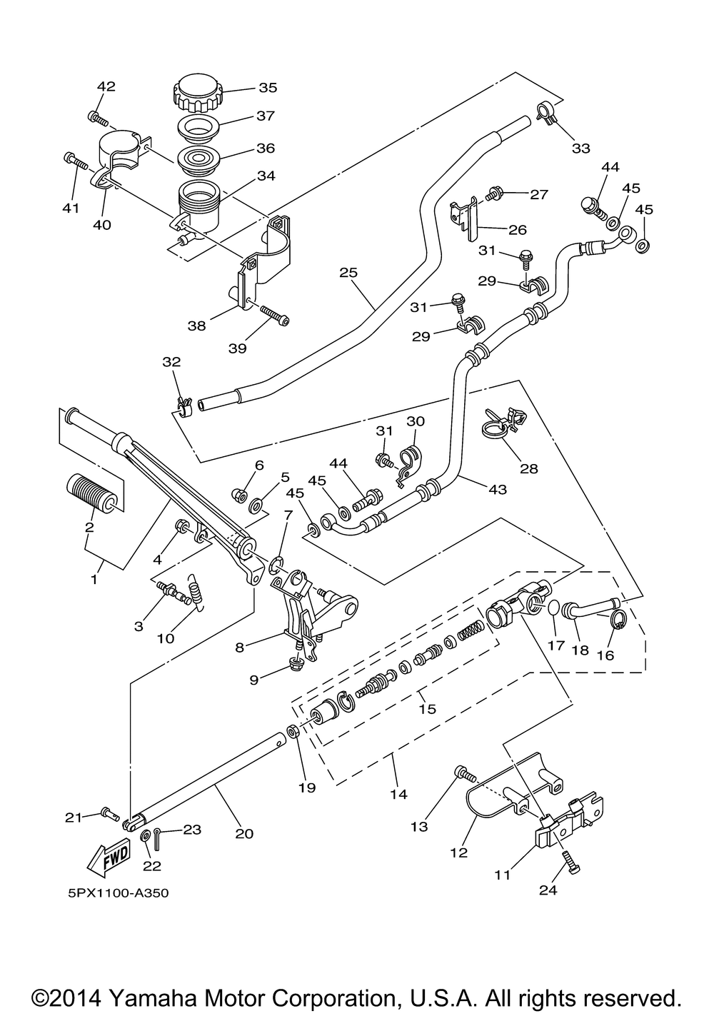 Rear master cylinder