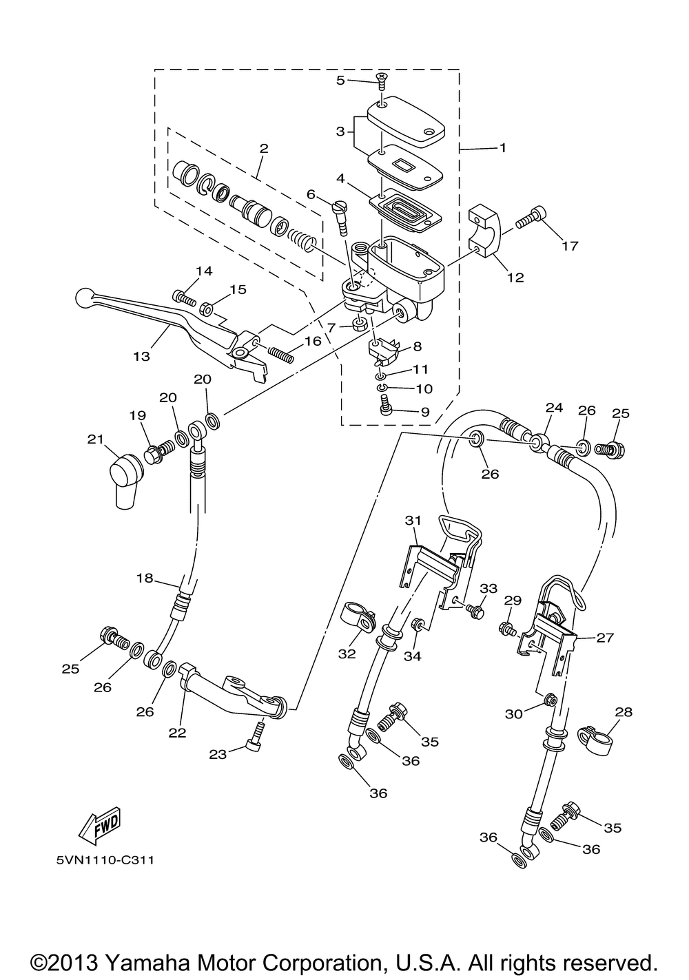 Front master cylinder