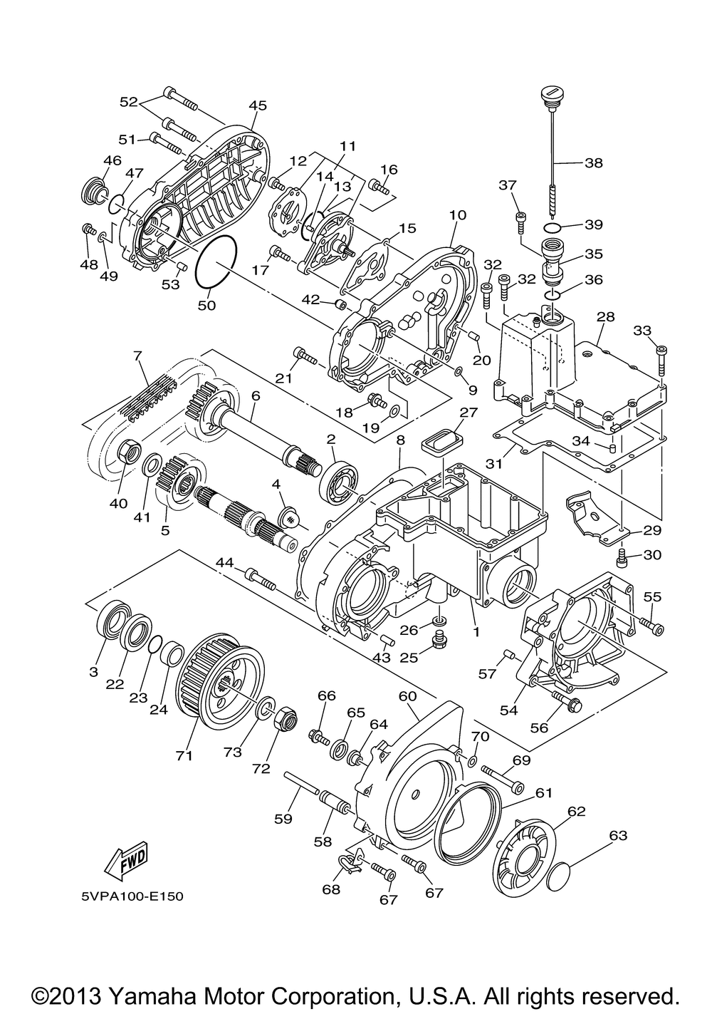 Middle drive gear