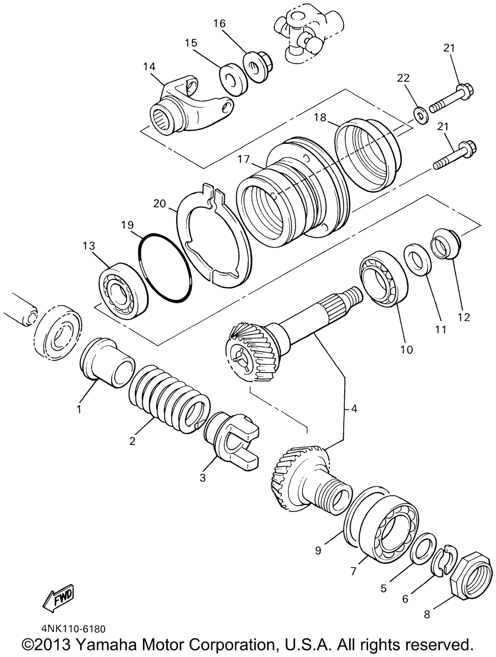 Middle drive gear