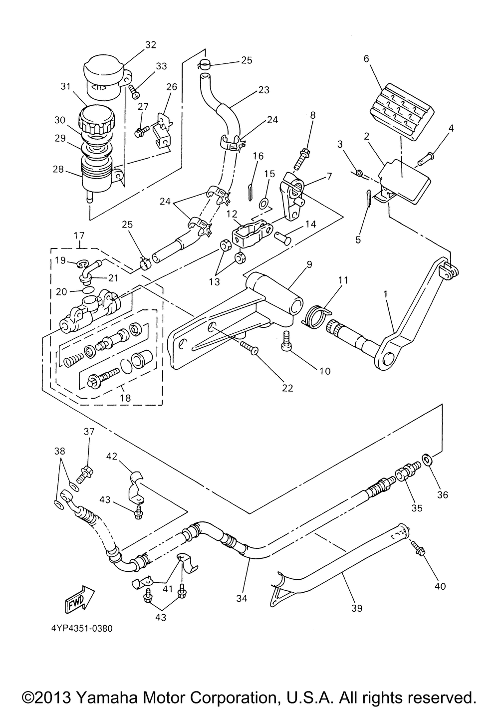 Rear master cylinder