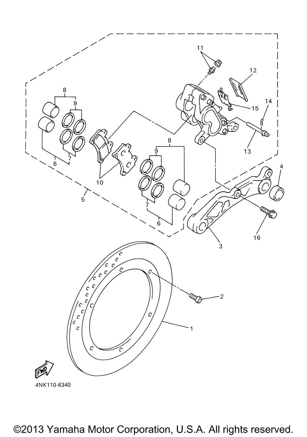 Rear brake caliper