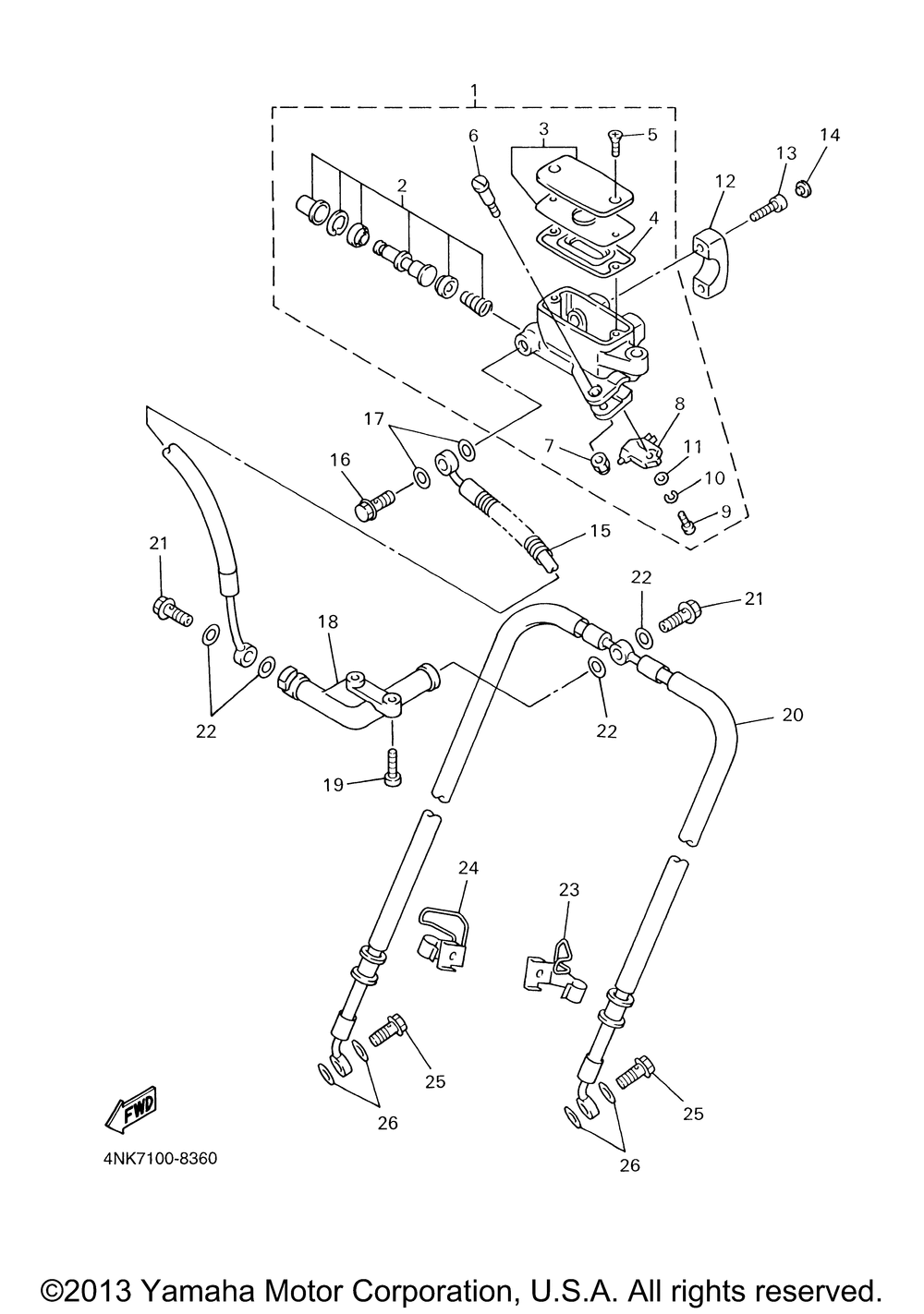 Front master cylinder