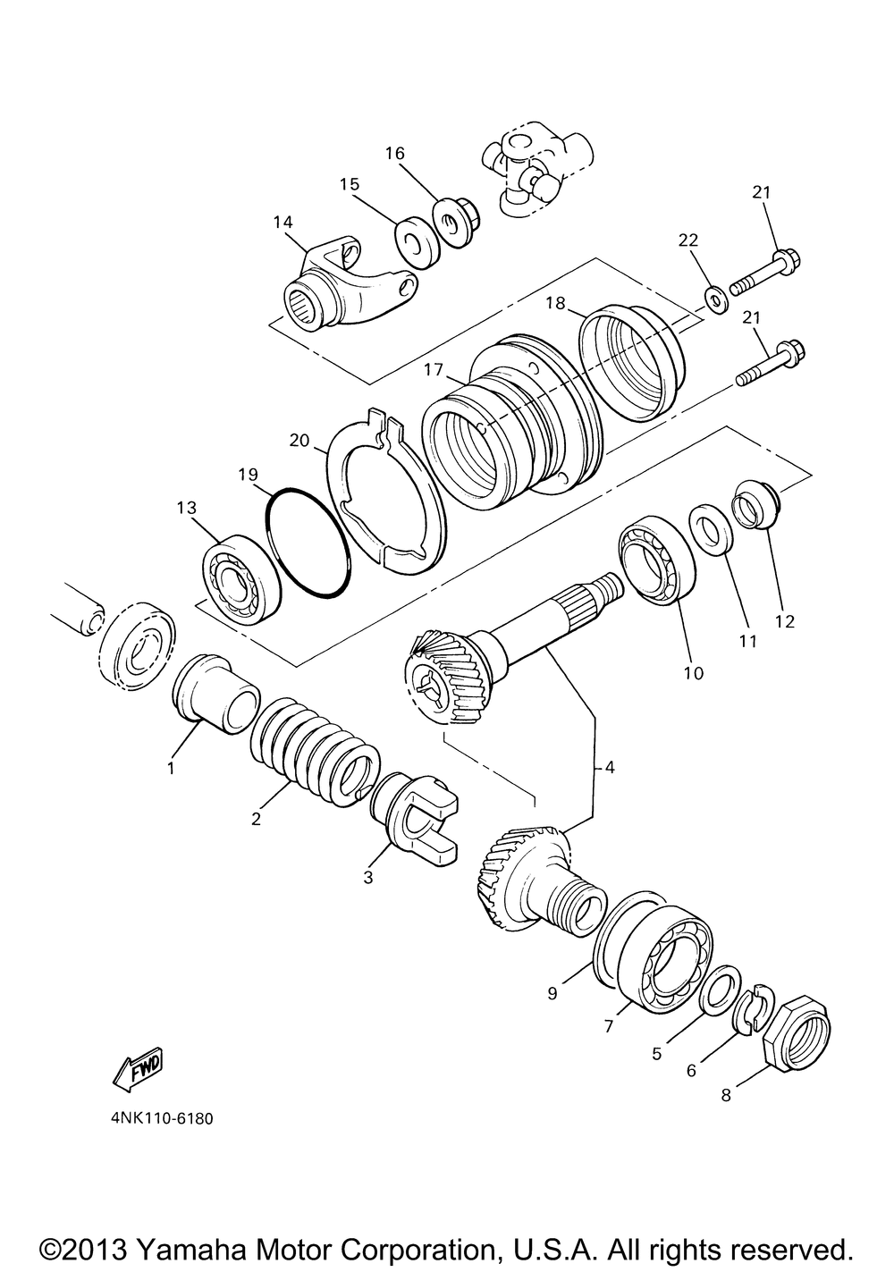 Middle drive gear