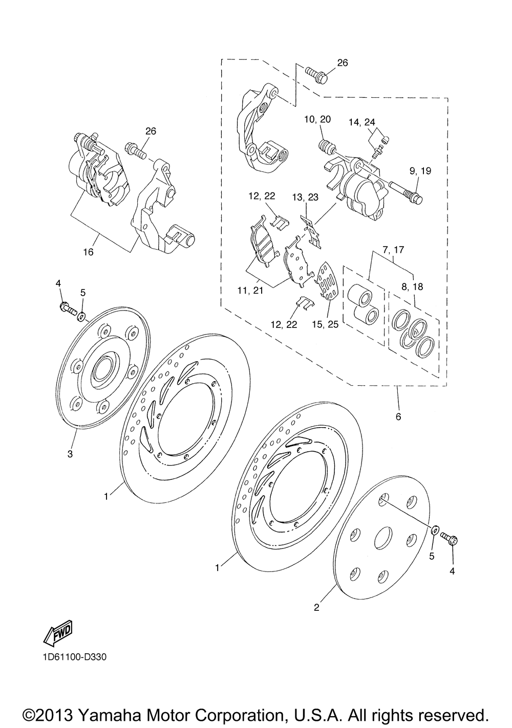 Front brake caliper