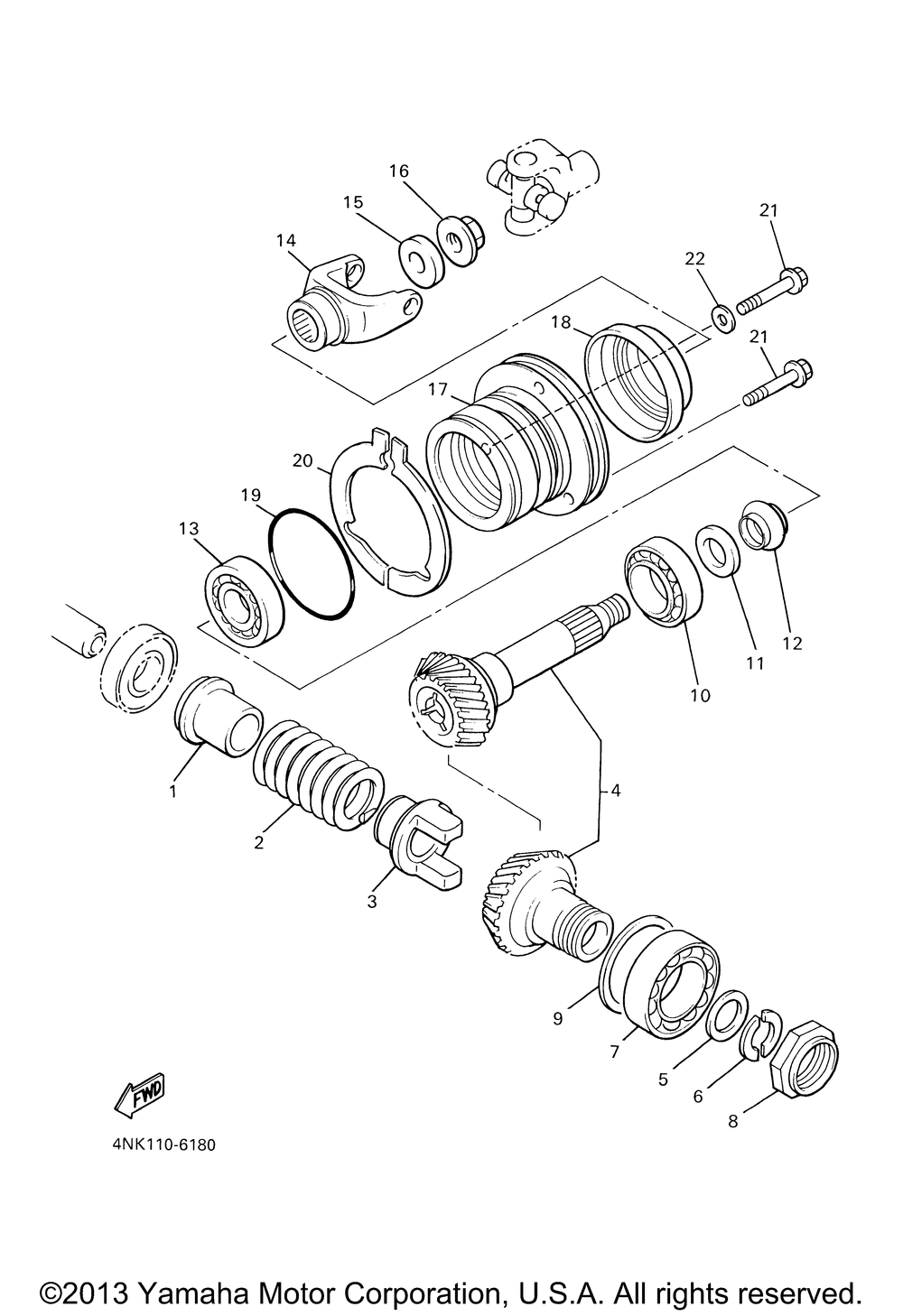 Middle drive gear