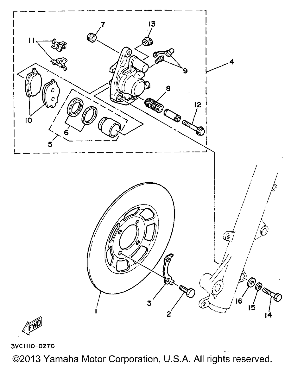 Front brake caliper