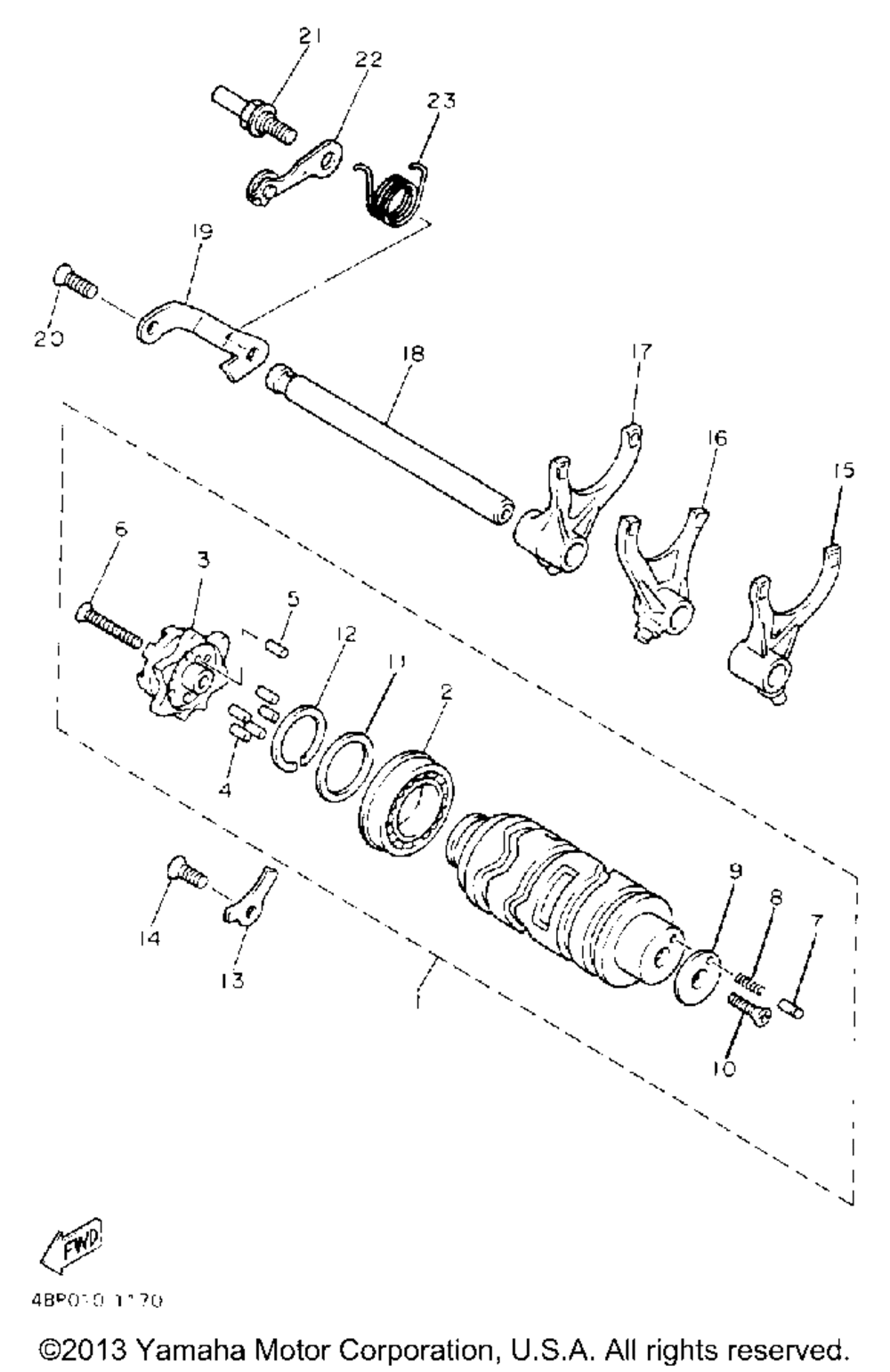 Shift cam fork