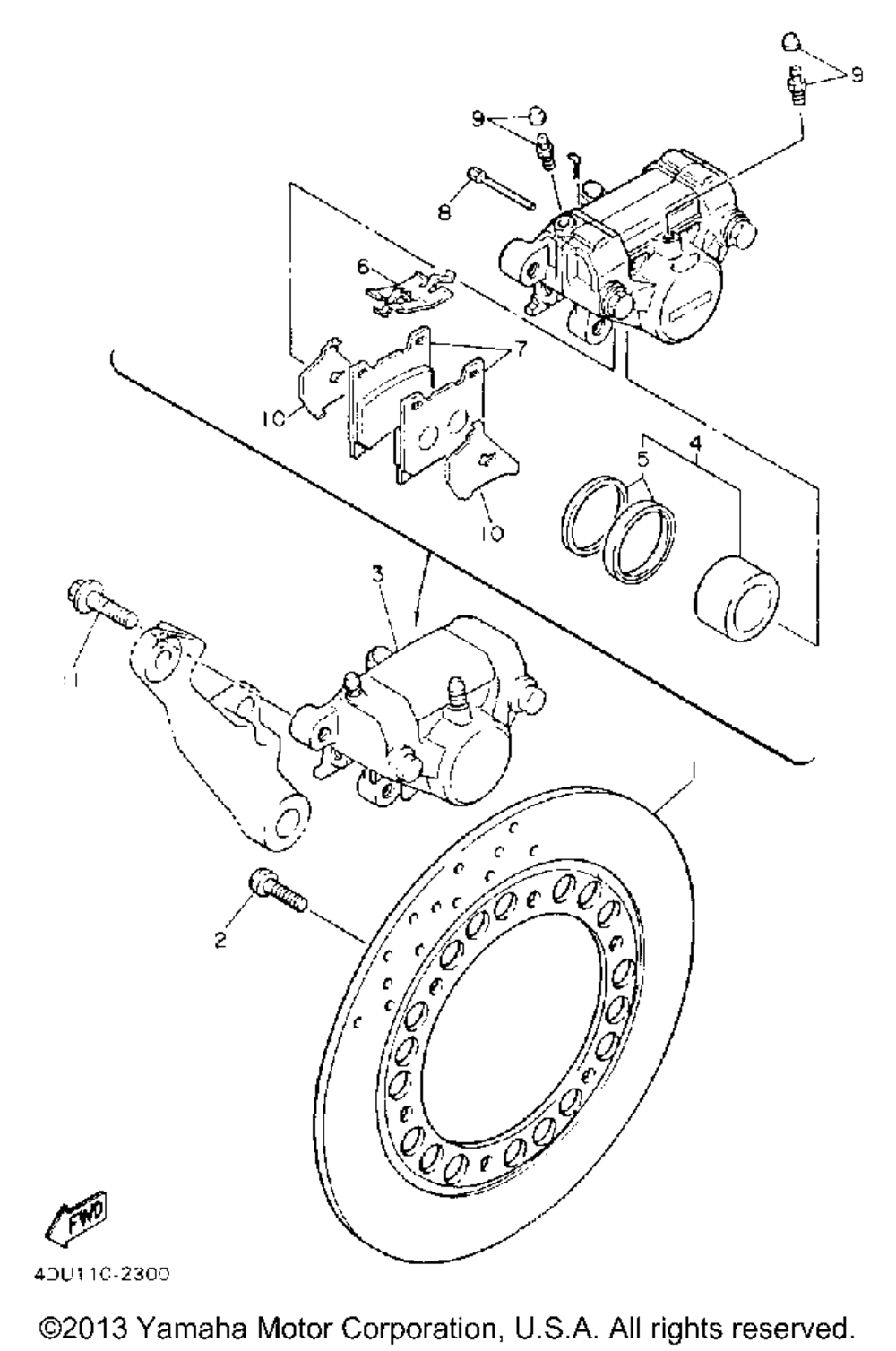 Rear brake caliper