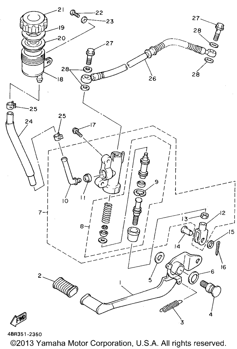 Rear master cylinder