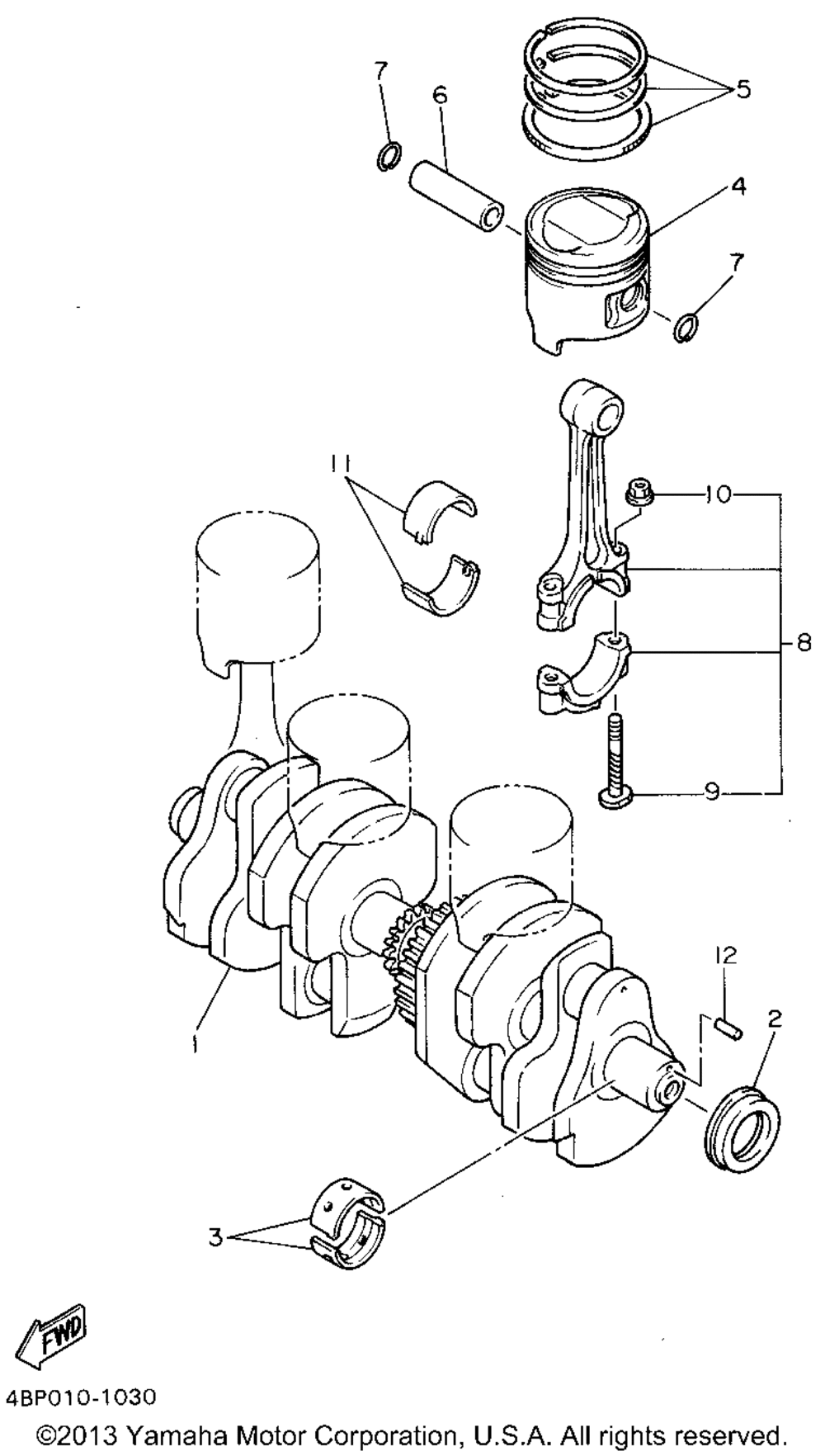 Crankshaft piston