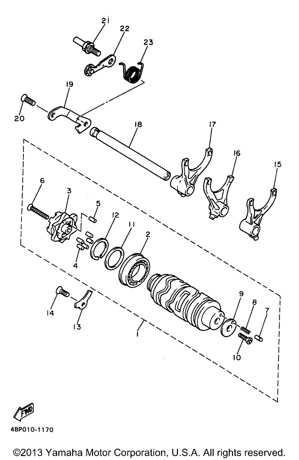 Shift cam fork