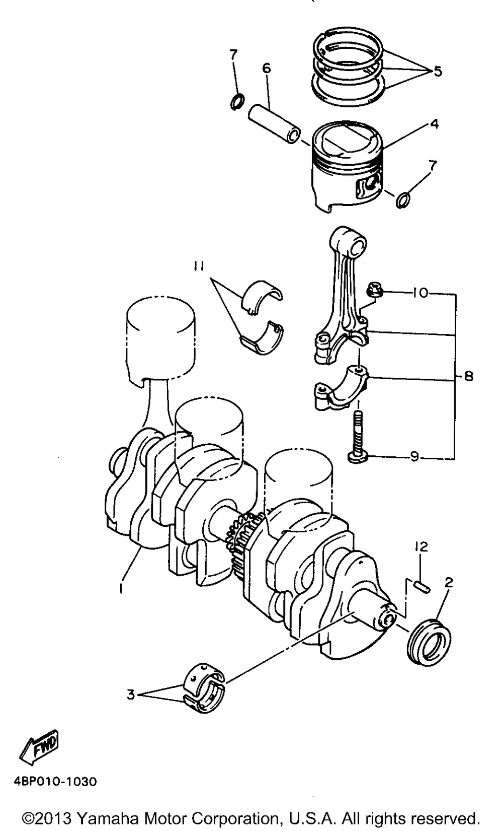 Crankshaft piston