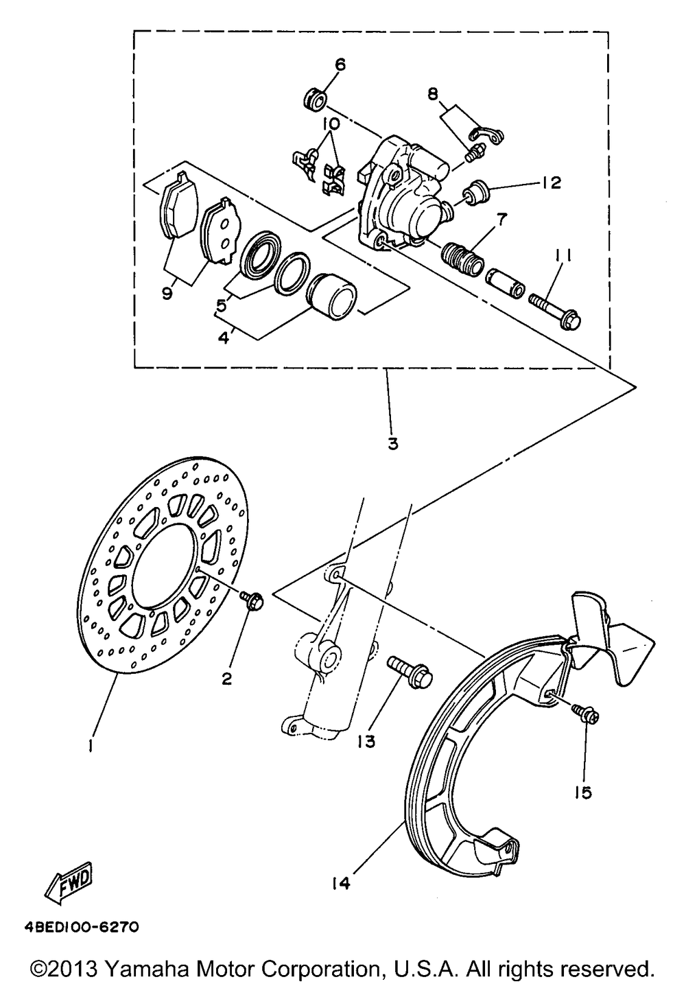 Front brake caliper