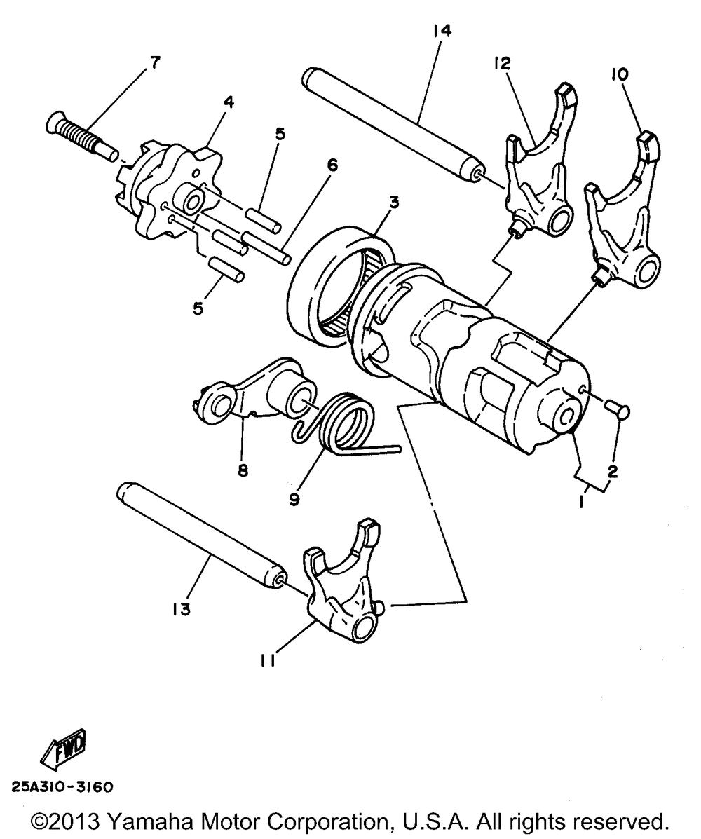 Shift cam fork