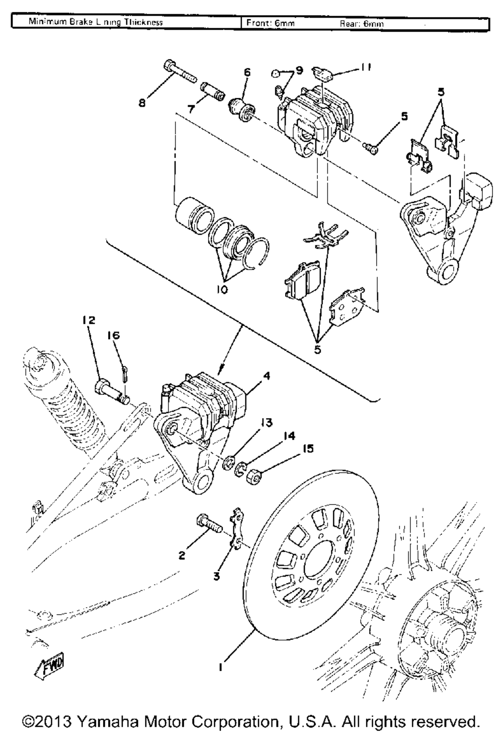 Rear disc brake-caliper