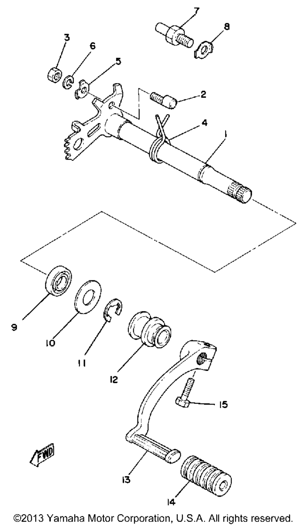 Shift shaft - pedal