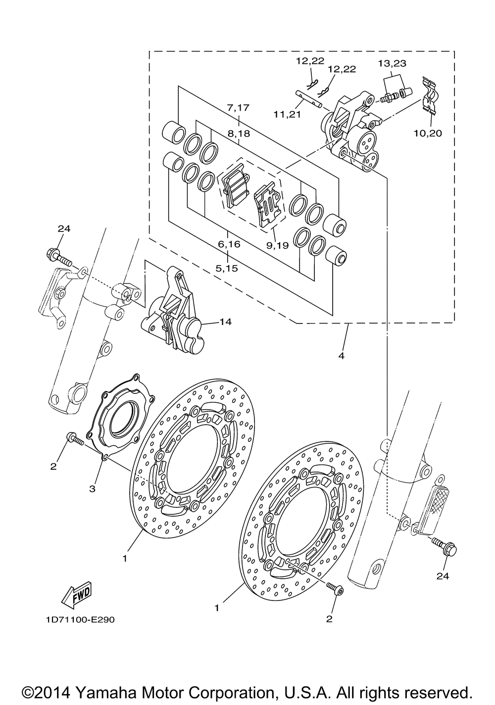 Front brake caliper