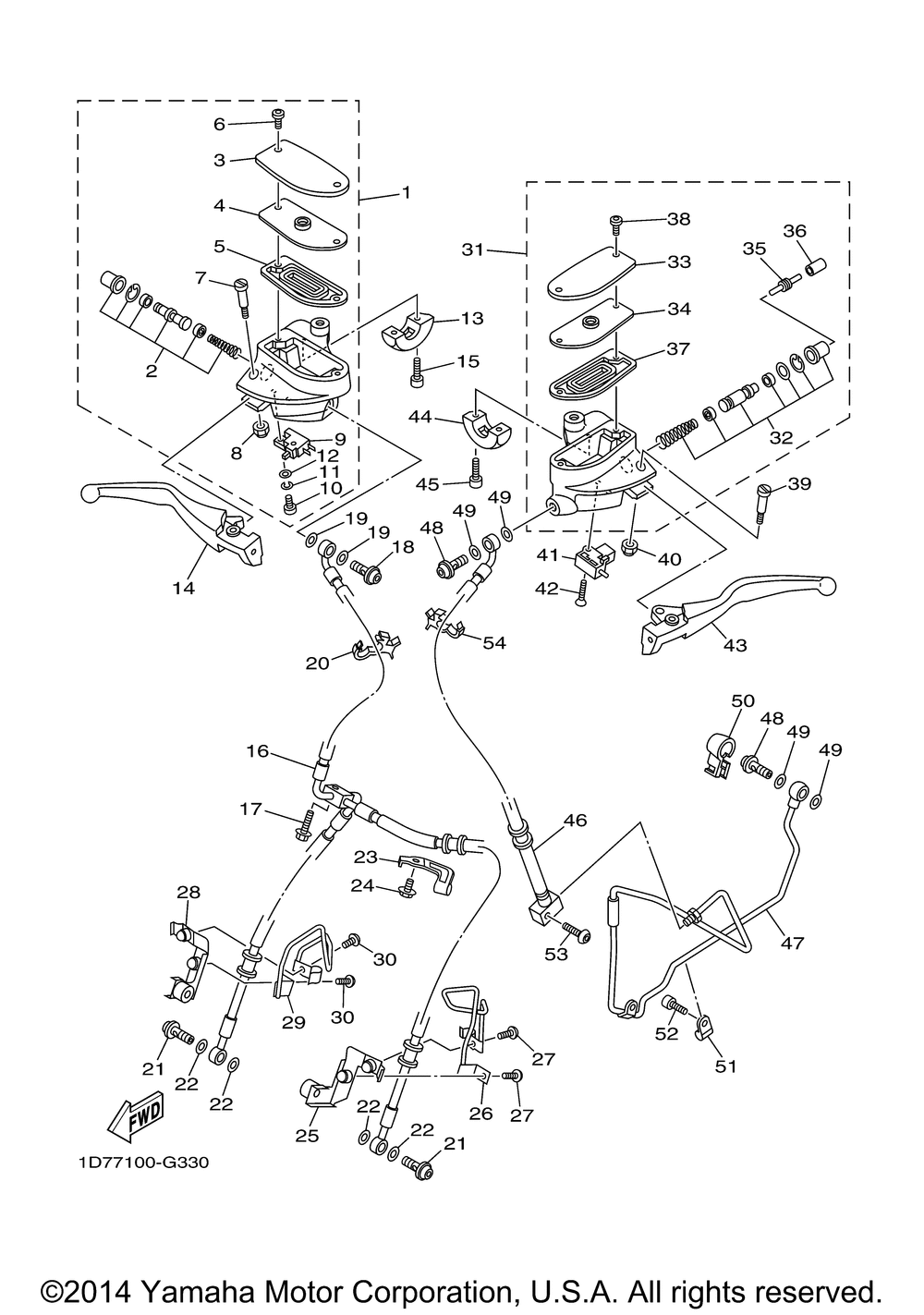 Front master cylinder