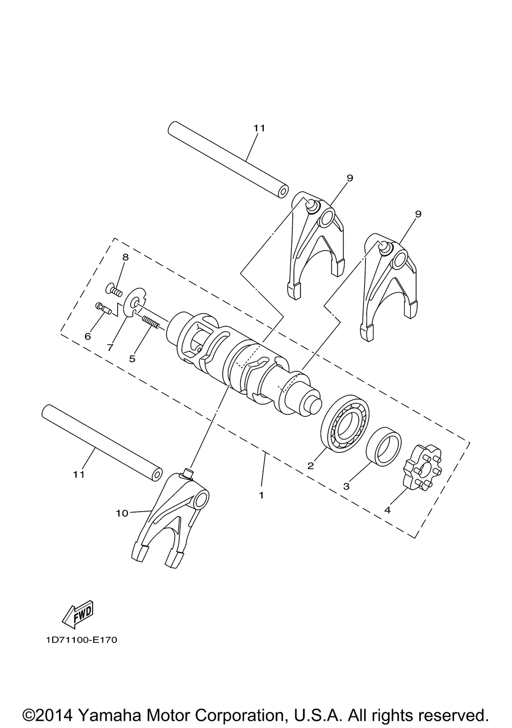 Shift cam fork