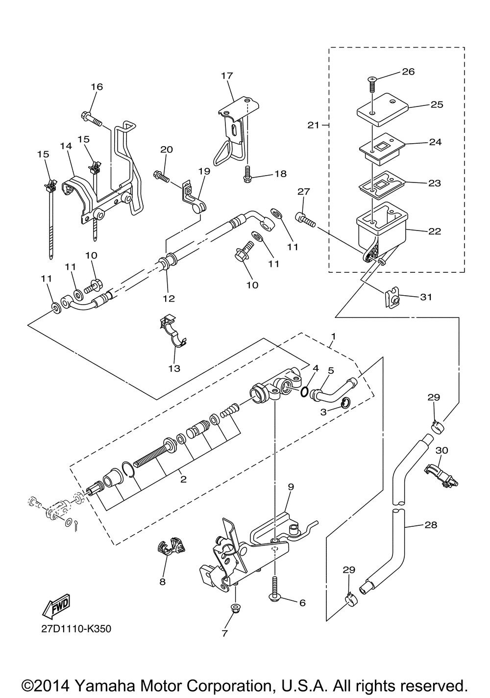 Rear master cylinder