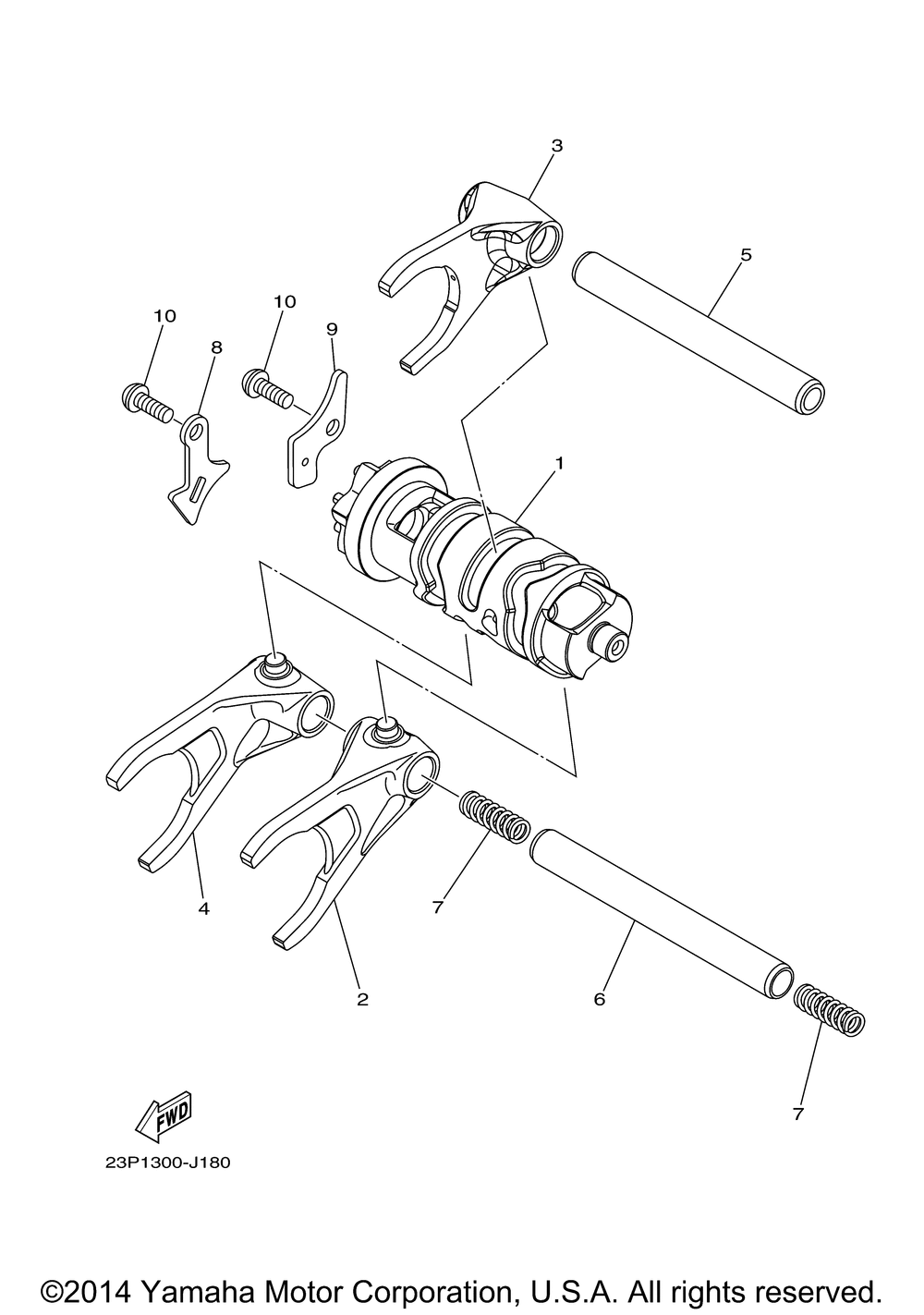 Shift cam fork