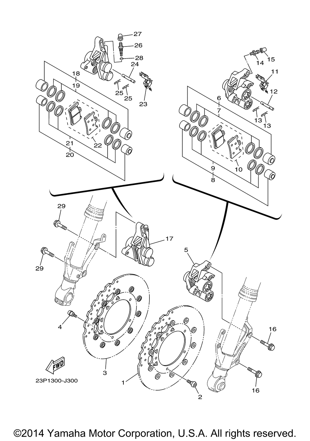 Front brake caliper