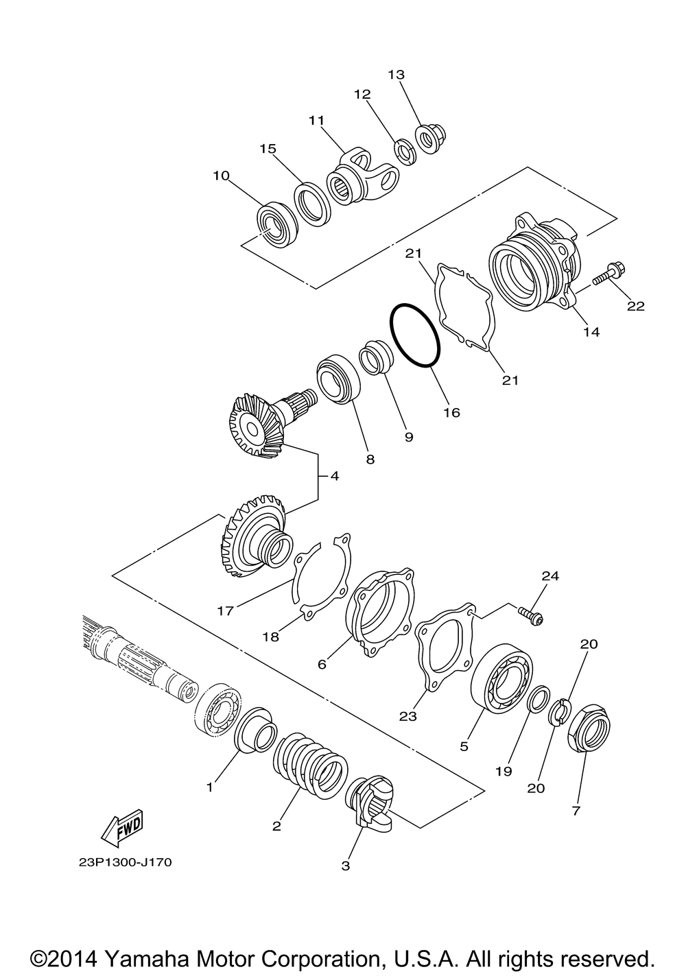 Middle drive gear