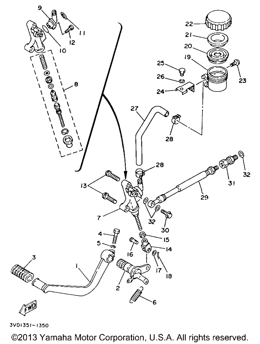 Rear master cylinder