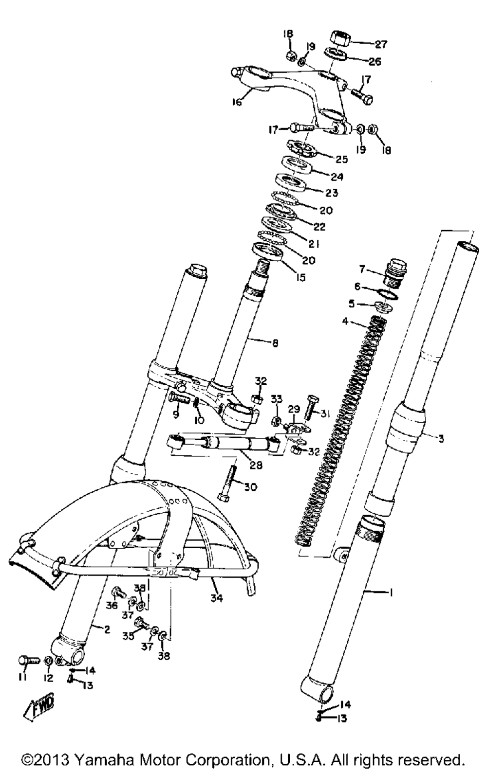 Front fork-front fender