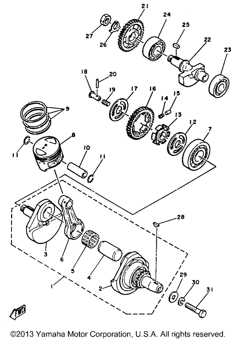 Crankshaft piston