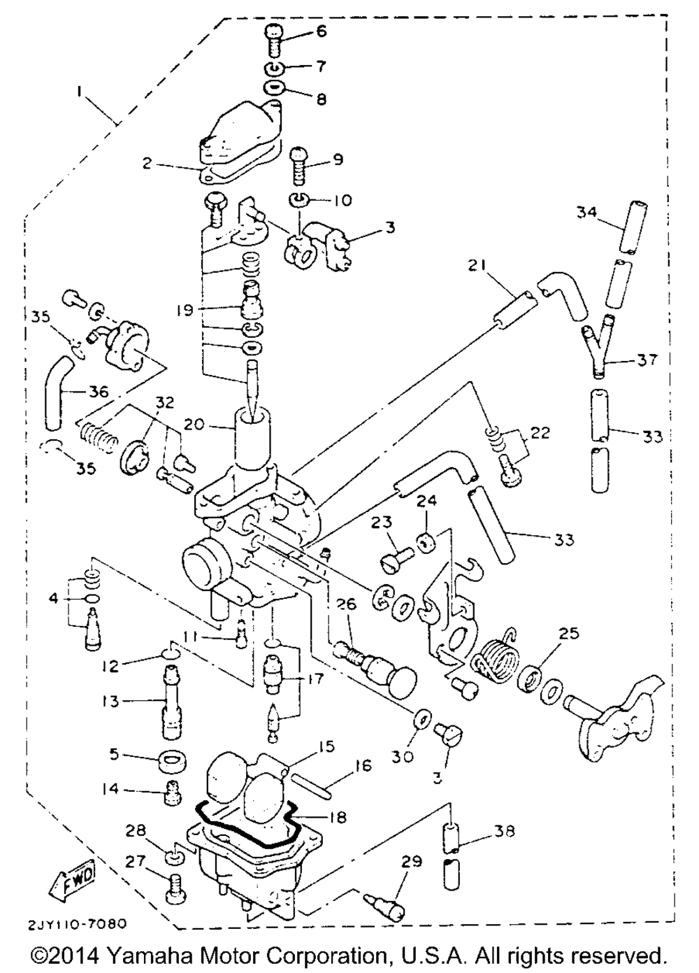 Carburetor non california model