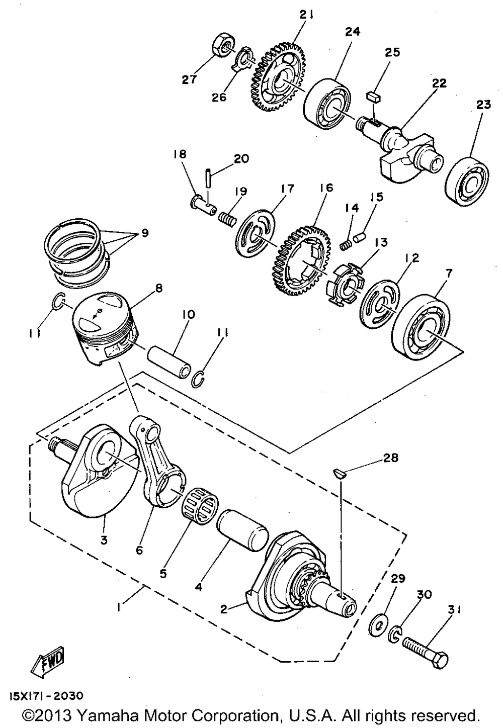 Crankshaft piston