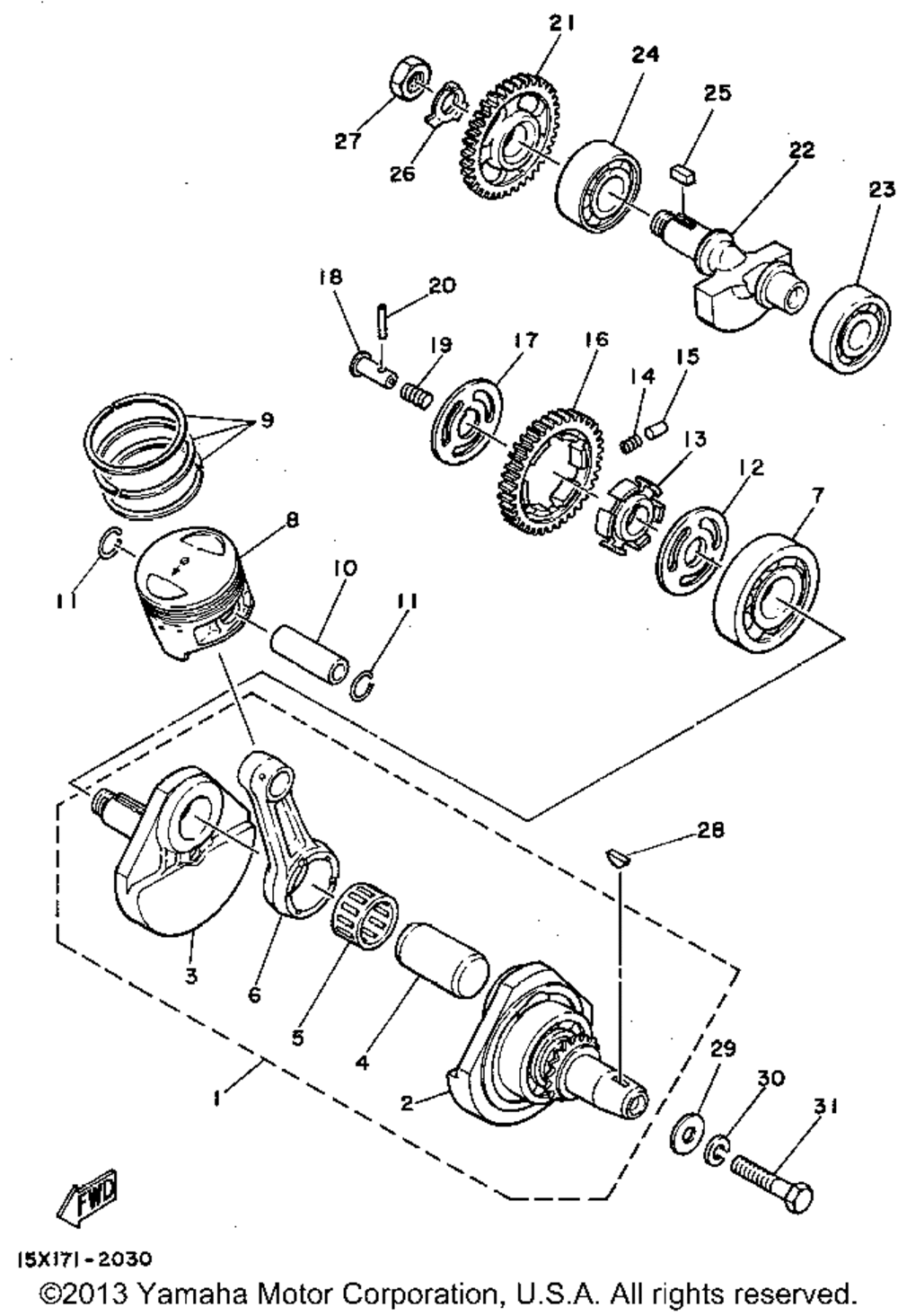 Crankshaft piston