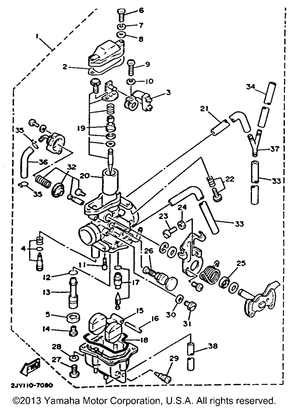 Carburetor non california model