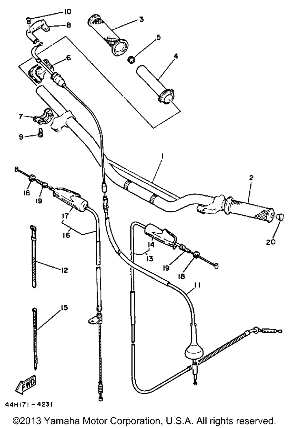 Steering handle - cable