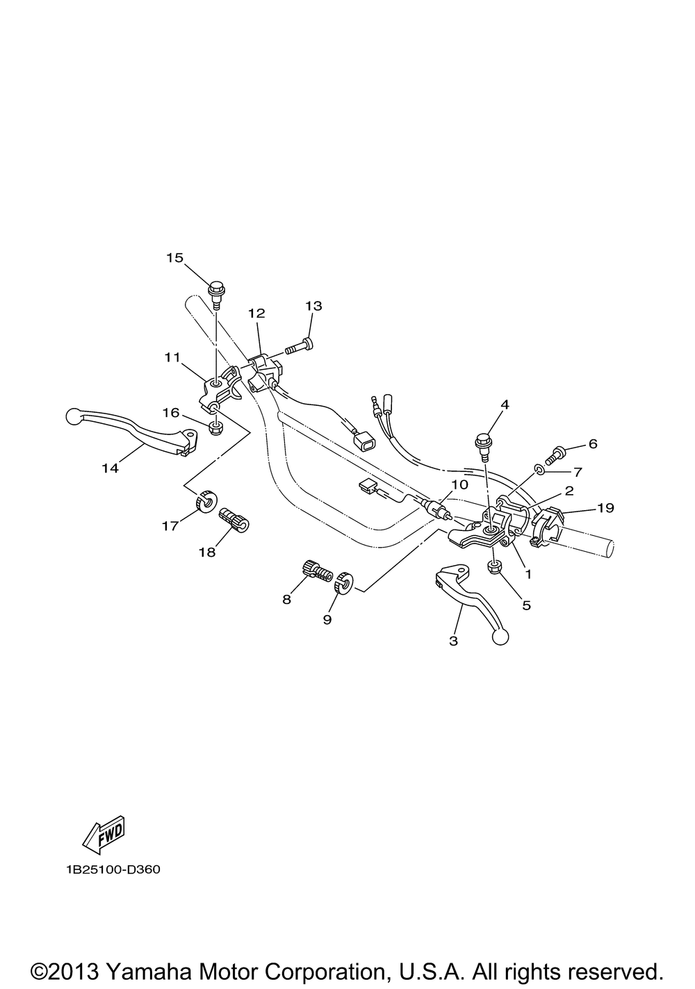 Handle switch lever ev 1b2d