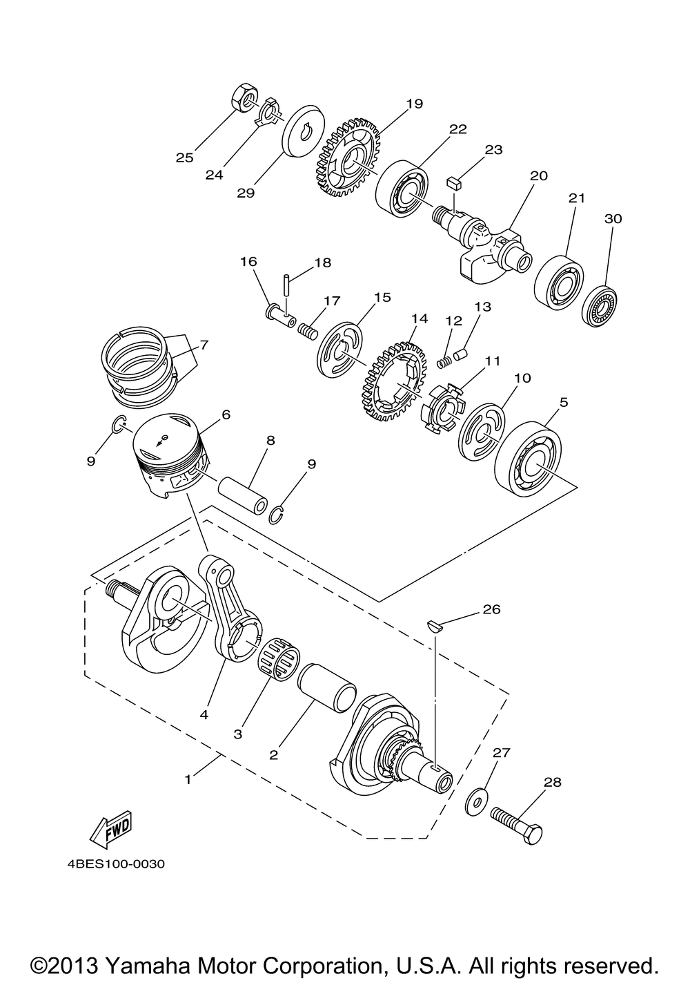 Crankshaft piston