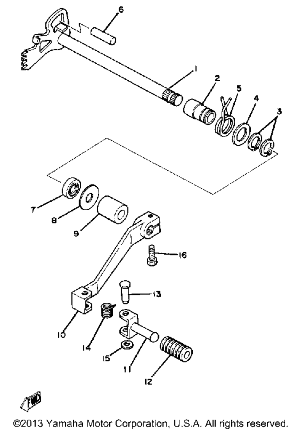 Shift shaft-pedal