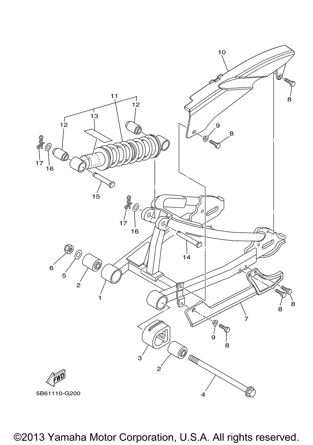 Rear arm suspension