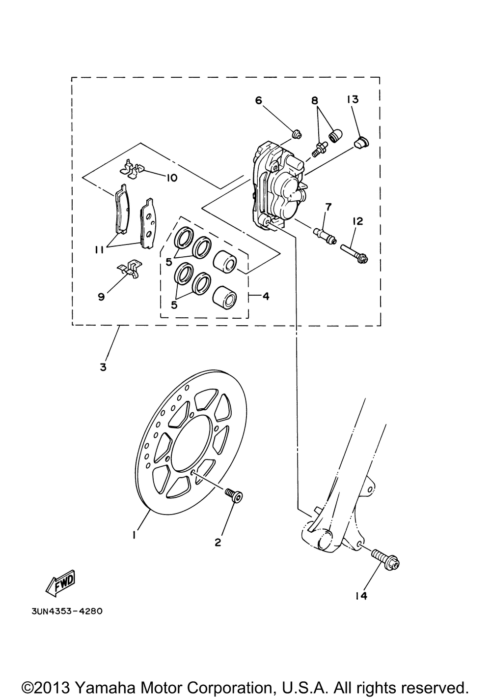 Front brake caliper lr