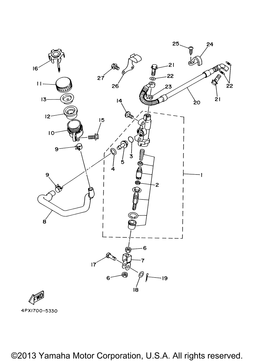 Rear master cylinder