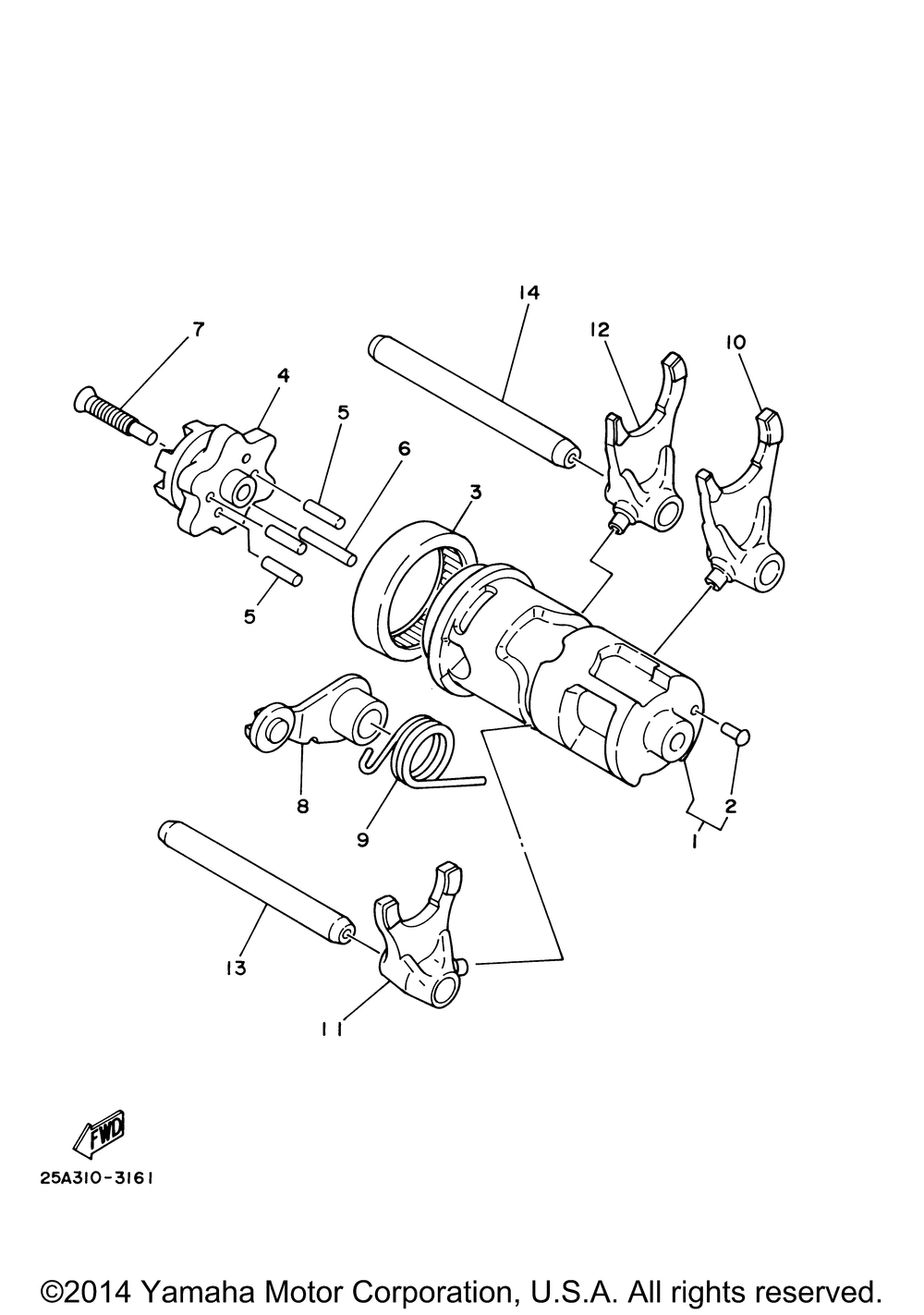 Shift cam fork